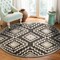 Homeroots 4 ft. Round Gray & Cream Geometric Area Rug 396178 - alternate 9